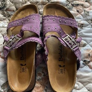 Birkenstock Purple Betula Krystle Rhinestone Tassel Sandals - Size 41 (2…